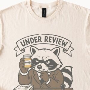 Raccoon Bureau of Suspicion Graphic Tee Fun Whimsical Design